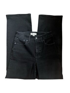 Madewell The Perfect Vintage Wide-Leg Jean in Black Rinse Wash 26 super stretch